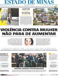 Capa do jornal Estado de Minas 12/01/2019