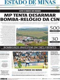 Capa do jornal Estado de Minas 13/03/2019