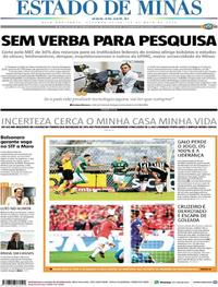 Capa do jornal Estado de Minas 13/05/2019