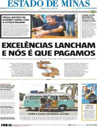 Capa do jornal Estado de Minas 14/01/2019