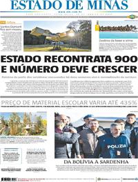 Capa do jornal Estado de Minas 15/01/2019