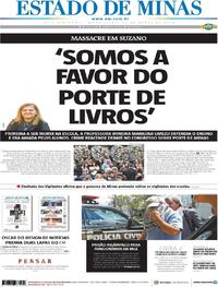 Capa do jornal Estado de Minas 15/03/2019