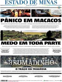 Capa do jornal Estado de Minas 17/02/2019