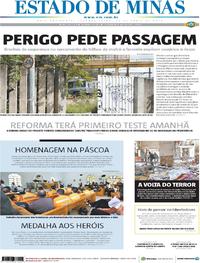 Capa do jornal Estado de Minas 22/04/2019