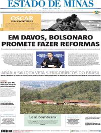 Capa do jornal Estado de Minas 23/01/2019