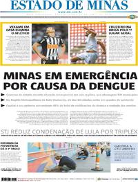 Capa do jornal Estado de Minas 24/04/2019