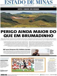 Capa do jornal Estado de Minas 25/03/2019