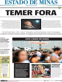 Capa do jornal Estado de Minas 26/03/2019