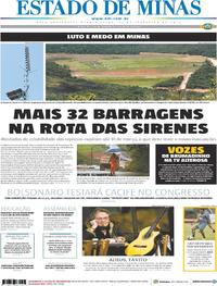 Capa do jornal Estado de Minas 27/02/2019