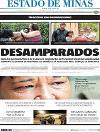 Capa do jornal Estado de Minas 28/01/2019