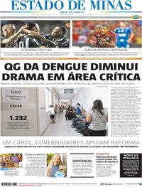 Capa do jornal Estado de Minas 28/04/2019