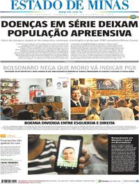 Capa do jornal Estado de Minas 29/04/2019