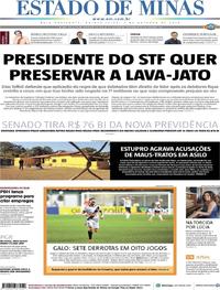 Capa do jornal Estado de Minas 03/10/2019