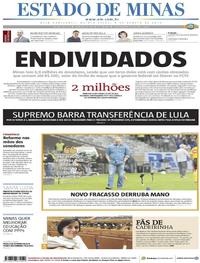 Capa do jornal Estado de Minas 08/08/2019