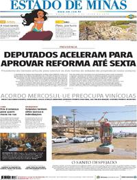 Capa do jornal Estado de Minas 09/07/2019