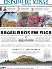 Capa do jornal Estado de Minas 10/08/2019