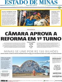 Capa do jornal Estado de Minas 11/07/2019