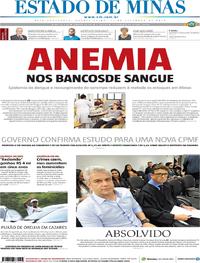 Capa do jornal Estado de Minas 11/09/2019