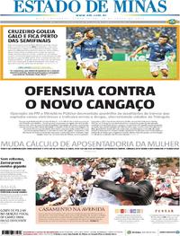Capa do jornal Estado de Minas 12/07/2019