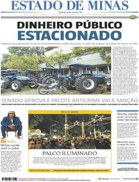 Capa do jornal Estado de Minas 12/12/2019