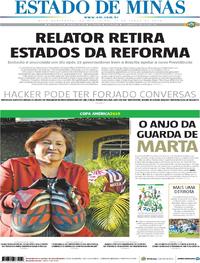 Capa do jornal Estado de Minas 13/06/2019