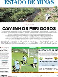 Capa do jornal Estado de Minas 14/06/2019