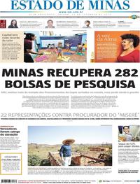 Capa do jornal Estado de Minas 14/09/2019