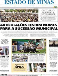 Capa do jornal Estado de Minas 15/07/2019