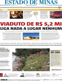 Capa do jornal Estado de Minas 15/08/2019