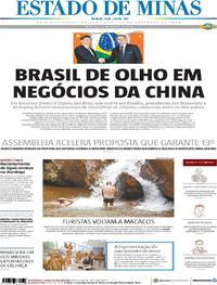 Capa do jornal Estado de Minas 15/11/2019