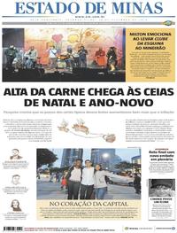 Capa do jornal Estado de Minas 16/12/2019