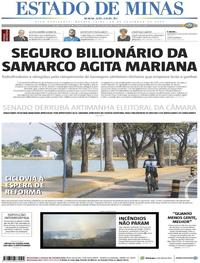Capa do jornal Estado de Minas 18/09/2019
