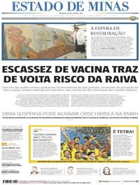 Capa do jornal Estado de Minas 18/11/2019
