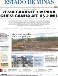 Capa do jornal Estado de Minas 19/12/2019