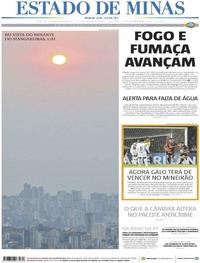 Capa do jornal Estado de Minas 20/09/2019