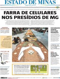 Capa do jornal Estado de Minas 21/06/2019