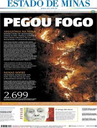 Capa do jornal Estado de Minas 23/08/2019