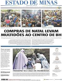 Capa do jornal Estado de Minas 23/12/2019