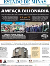 Capa do jornal Estado de Minas 24/08/2019