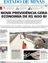 Capa do jornal Estado de Minas 24/10/2019