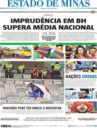 Capa do jornal Estado de Minas 25/06/2019