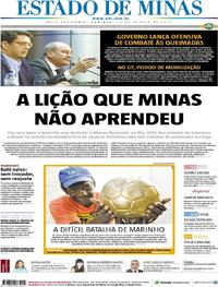 Capa do jornal Estado de Minas 25/08/2019