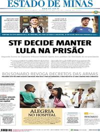Capa do jornal Estado de Minas 26/06/2019