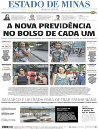 Capa do jornal Estado de Minas 26/10/2019