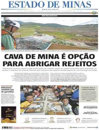 Capa do jornal Estado de Minas 26/12/2019
