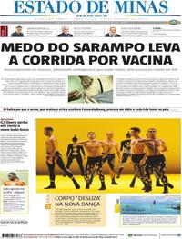 Capa do jornal Estado de Minas 27/08/2019