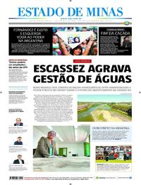 Capa do jornal Estado de Minas 28/10/2019