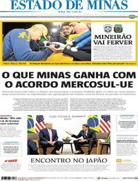 Capa do jornal Estado de Minas 29/06/2019