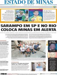 Capa do jornal Estado de Minas 29/07/2019