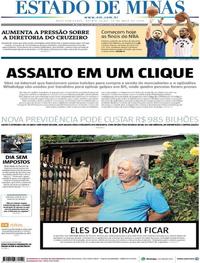 Capa do jornal Estado de Minas 30/05/2019